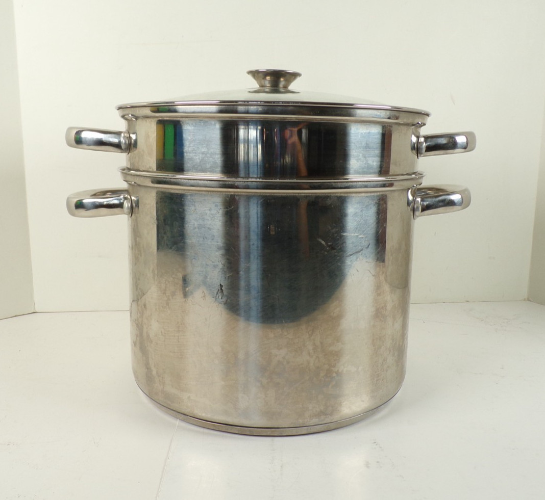 Chefmate Stainless Steel 8 Wt. Pasta Pot with Colander Insert & Glass Lid