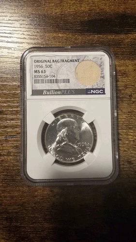 1956 Franklin Half Dollar 50c NGC MS63, Original bag FRAG.