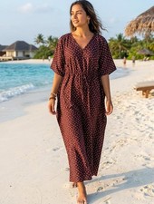 Women's Long African Kaftan Boho Dress Beach Cover-Up Caftan Gown Maxi