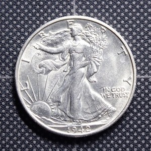 1942 D Walking Liberty 90% Silver Half Dollar 50c ERROR VP-001 RPM-005 Denver