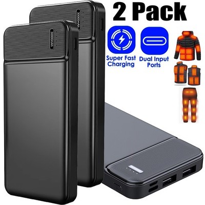2PCS 10000-30000mAh Battery Pack PD18W CellPhone Power Bank for Heated Vest Pant