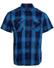DIXXON Flannel Bermuda Triangle Mens MEDIUM Bamboo Short Sleeve Plaid Snap Shirt