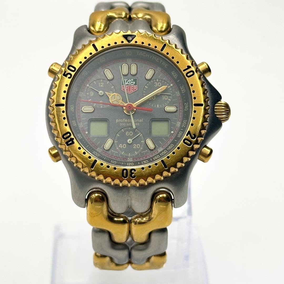 Tag Heuer Senna Model 57 Quartz Watch SS Gray Dial Two Tone 38mm Case Men's