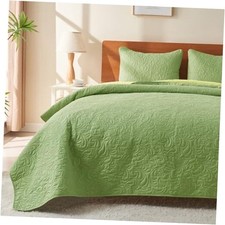 Queen/Full Size Grass Green Comforter Full/Queen 96x90 Flower Pattern-grass