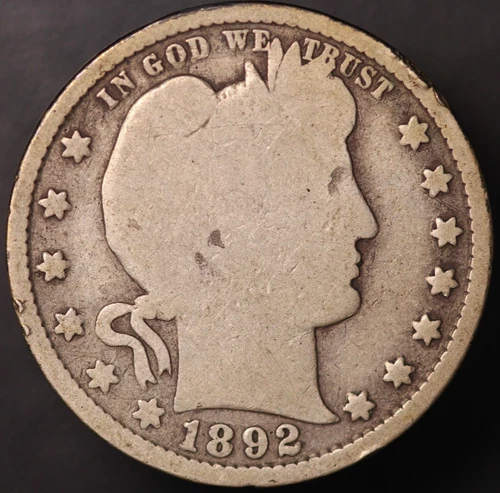 1892 S BARBER QUARTER FRESH FROM AN OLD COLLECTION | LOT BB-800