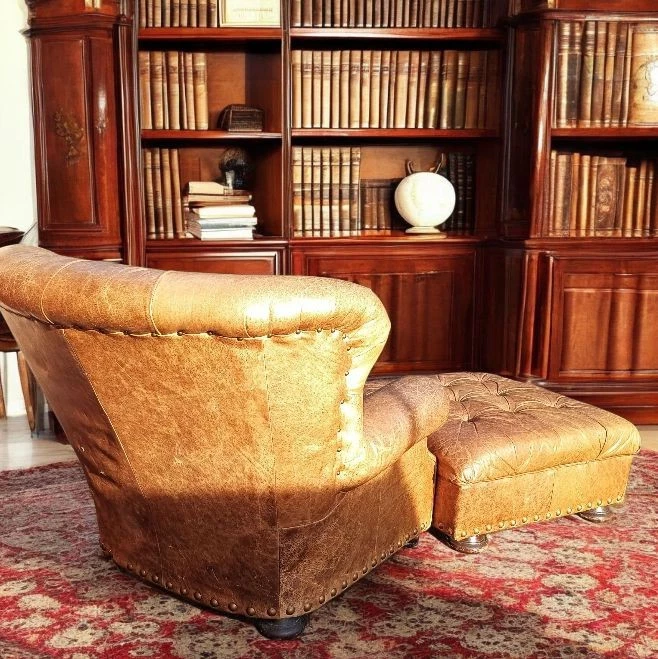 Ralph Lauren Writer's Chair And Ottoman - Image 3 of 4