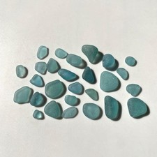 Genuine Sea Glass Surf-Tumbled Good Quality From Japan teal blue