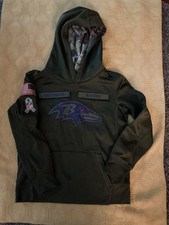 NIKE Baltimore Ravens Salute To Service Youth Hoodie Small 8-10