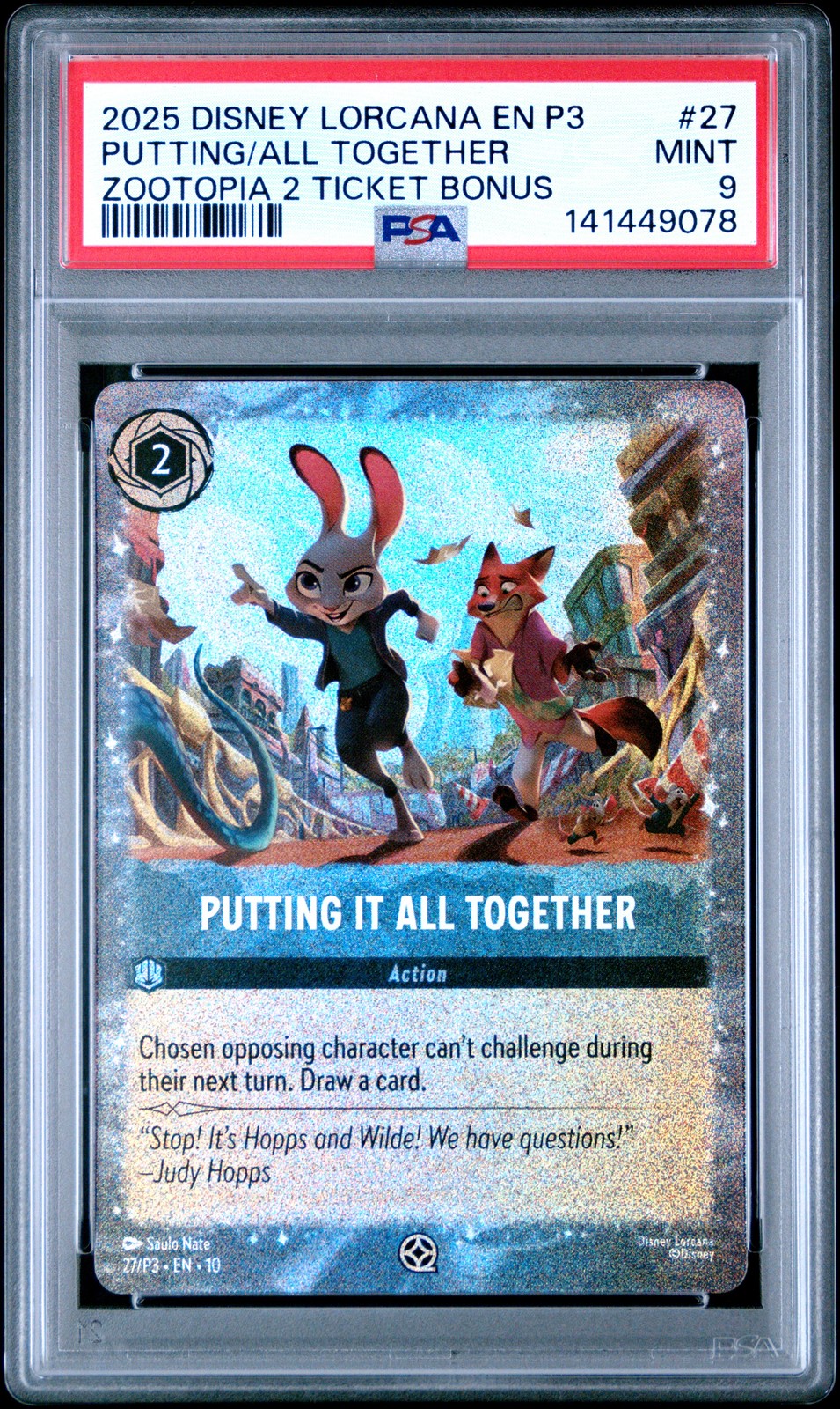 2025 DISNEY LORCANA EN P3-PROMO #27 PUTTING IT ALL TOGETHER PSA 9