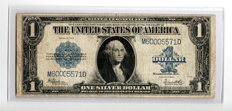 1923 $1 SILVER CERTIFICATE~ HORSE BLANKET SPEELMAN-WHITE Signatur S/N M60005571D