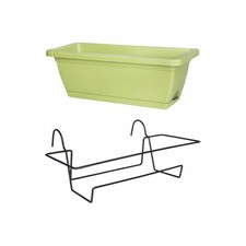 Balcony Hanging Planter with Bracket Window Box Planter for Patio Outside Easily