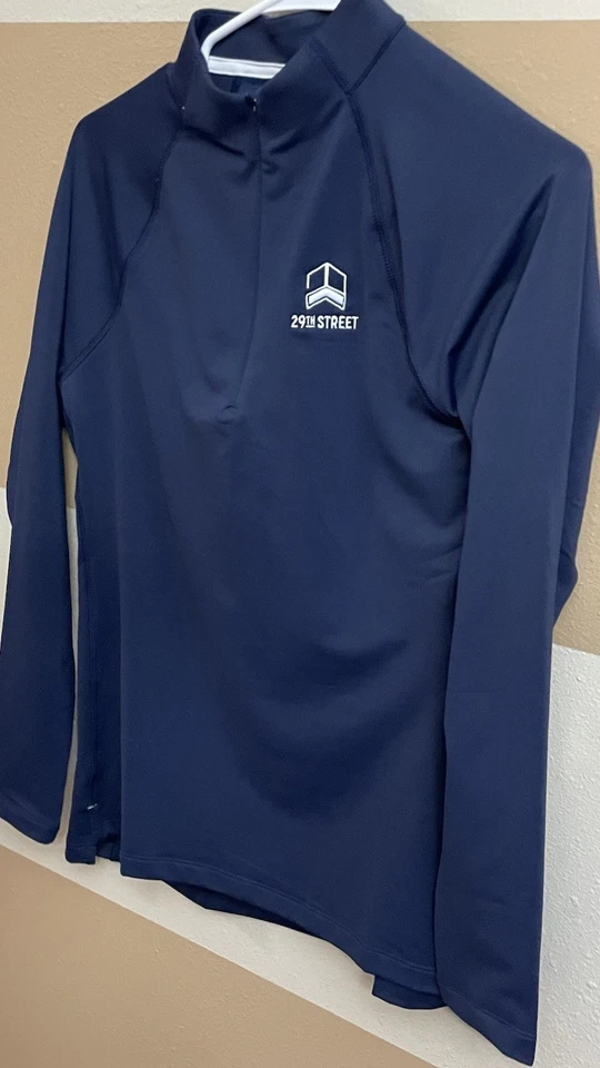 🔥Mujer Peter Millar, Mediano, Azul Marino, Cremallera 1/4, Nuevo con Etiquetas🔥 Golf, Activo. Foto 3 de 4