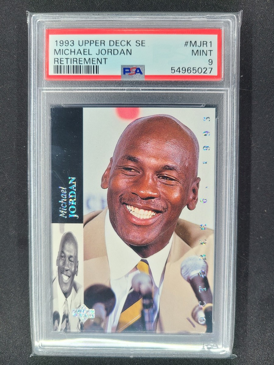 レア90S UPPERDECK JORDAN RETIREMENT CARD 1993 Upper Deck SE Michael Jordan Retirement PSA 9 Mint #MJR1