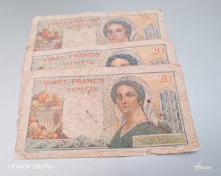 billets france Papeete 20 Francs