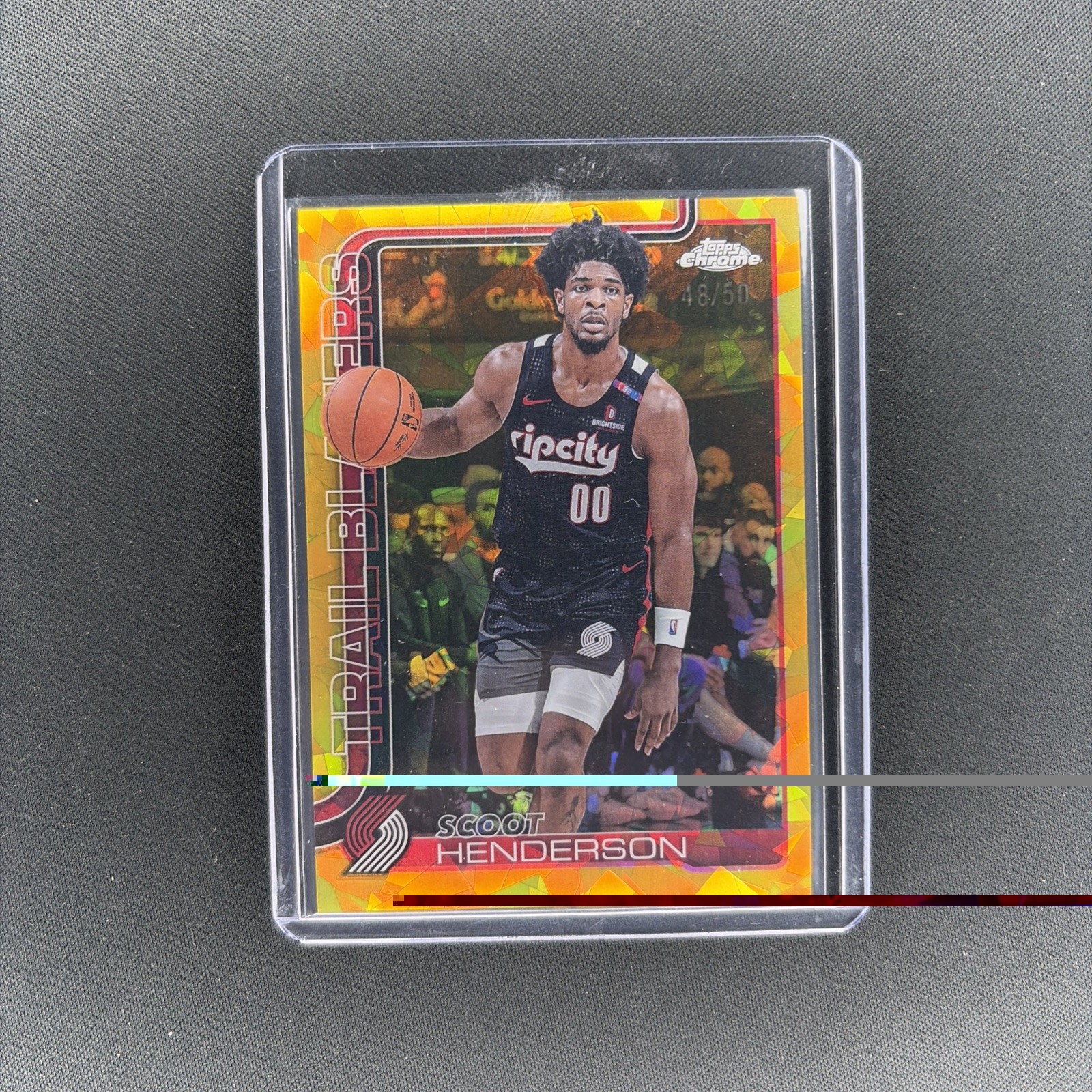 2025-26 Topps Chrome Sapphire Scoot Henderson Gold Refractor #/50 Trail Blazers
