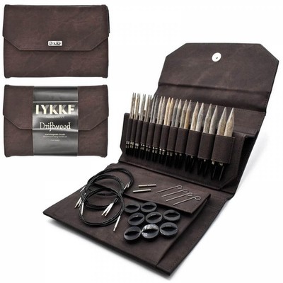 Lykke Interchangeable Knitting Needles, 5'' Inch Driftwood Wooden Needles,