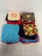 Lot Of 44 Assorted Colored Crocheted Granny Squares