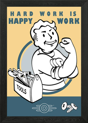 Hard Work Happy Work Gerahmtes Wandbild Poster Leinwanddruck Bild