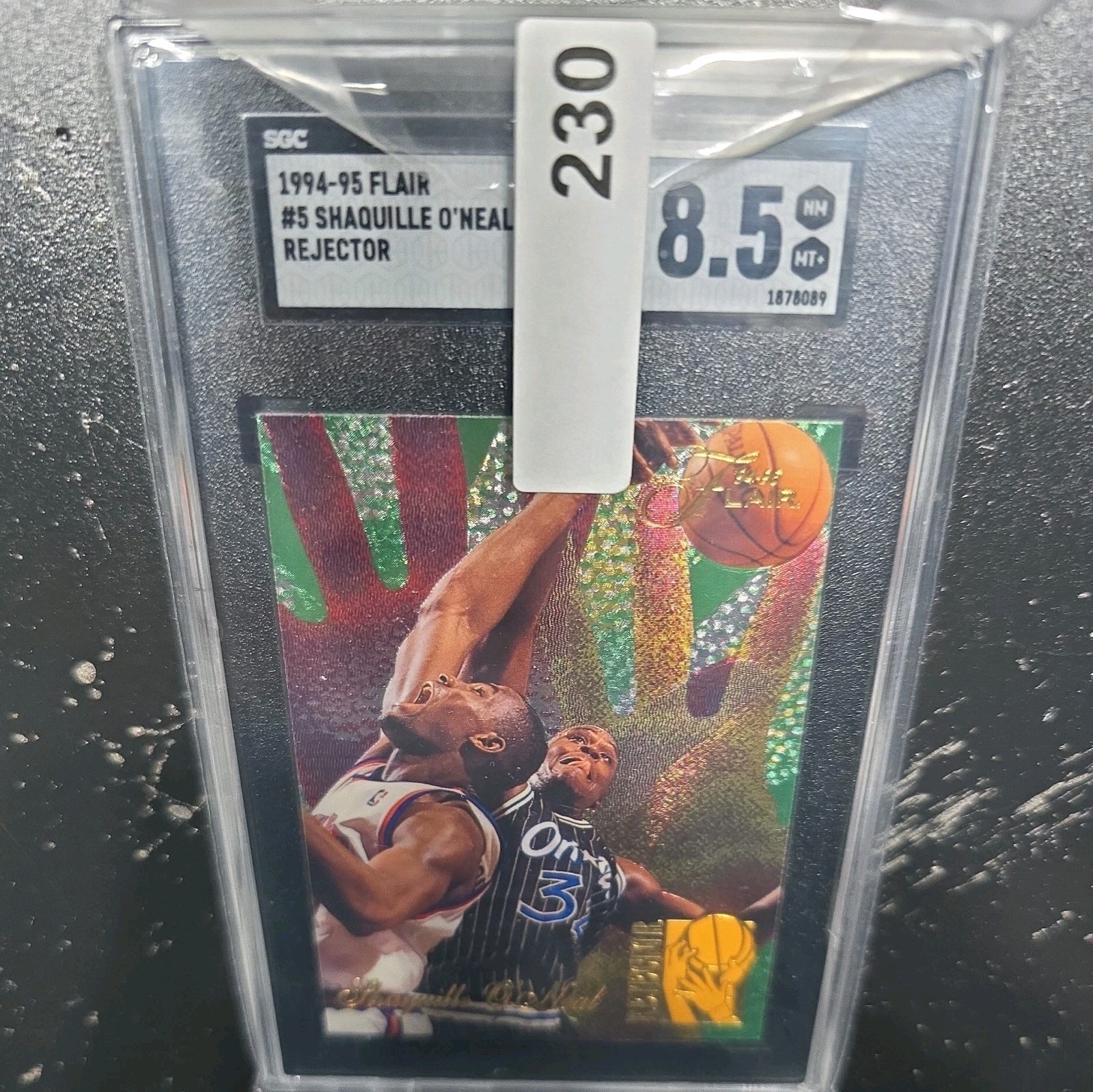 1994-95 Flair Shaquille O’Neal Rejector #5 SGC 9.5 Mint +