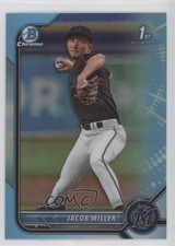 2022 Bowman Draft Chrome Sky Blue Refractor Jacob Miller #BDC-195 0nr3