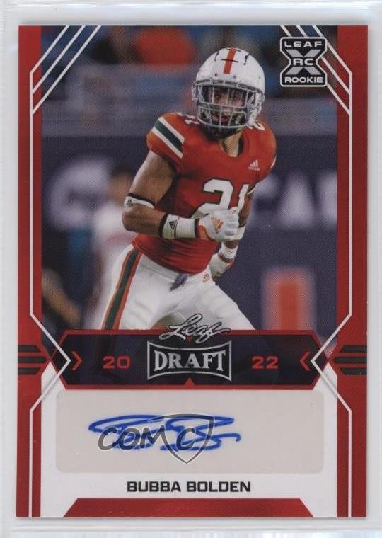 2022 Leaf Draft Red Bubba Bolden #BA-BB1 Auto 0jk3