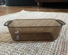 VTG 70s Pyrex Amber Brown Glass Loaf Pan 213-R Baking Dish 1.5 Qt Bread