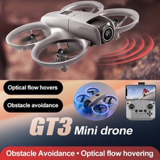 GT3 Mini RC Drone, 4K Dual HD Camera,360  Flip, Obstacle Avoidance LED 2battery