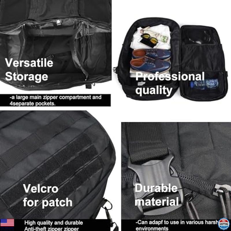 3-in-1 Military-Style Backpack & Duffle Bag for Travel, Gym, Weekend Getaways