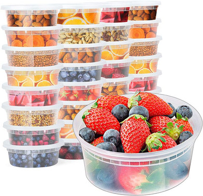 [8 oz. -24 Pack] Glotoch 1 Cup Soup Containers with Lids, Eco-Friendly Plastic T