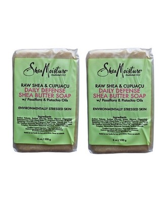 Shea Moisture Raw Shea & Cupuacu Daily Defense Butter Soap 8oz. 2 Stück.
