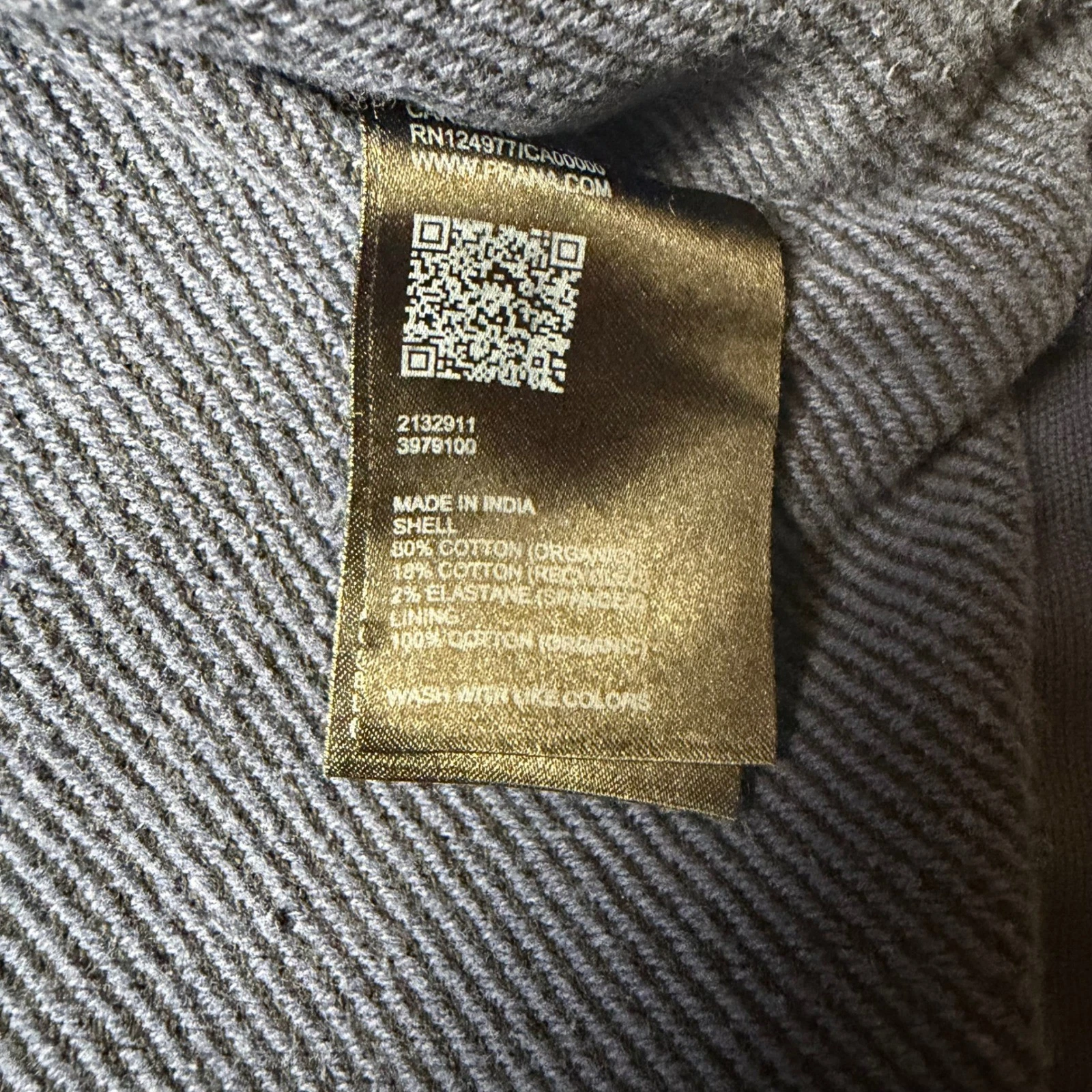 Prana Mens XXL Rock Ridge Vest Blue Standard Fit Full Zip Multi Pocket Cotton - product detail image 8