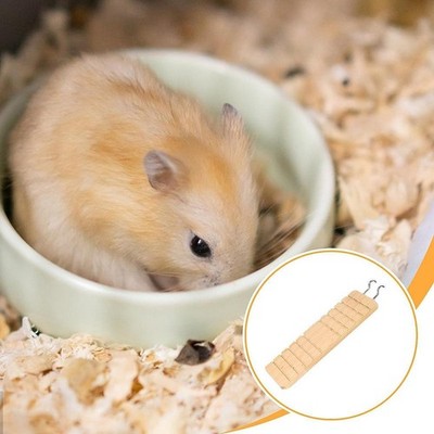 Hamsterleiter Holz Lebensraum Deko mit Haken Stall Rampe Treppe Brücke Käfig