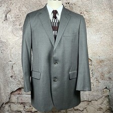 Brooks Brothers Blazer Mens 42L Gray Pinstripes 100 Wool Two Button USA Union