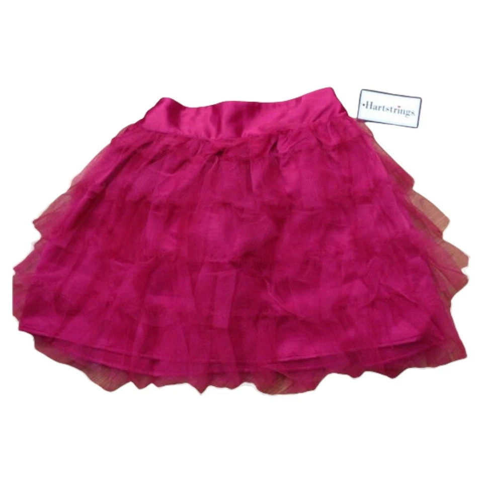 Falda Hartstrings Niñas Talla 12 Rosa Esponjosa Volantes Vacaciones San Valentín Navidad Foto 3 de 4