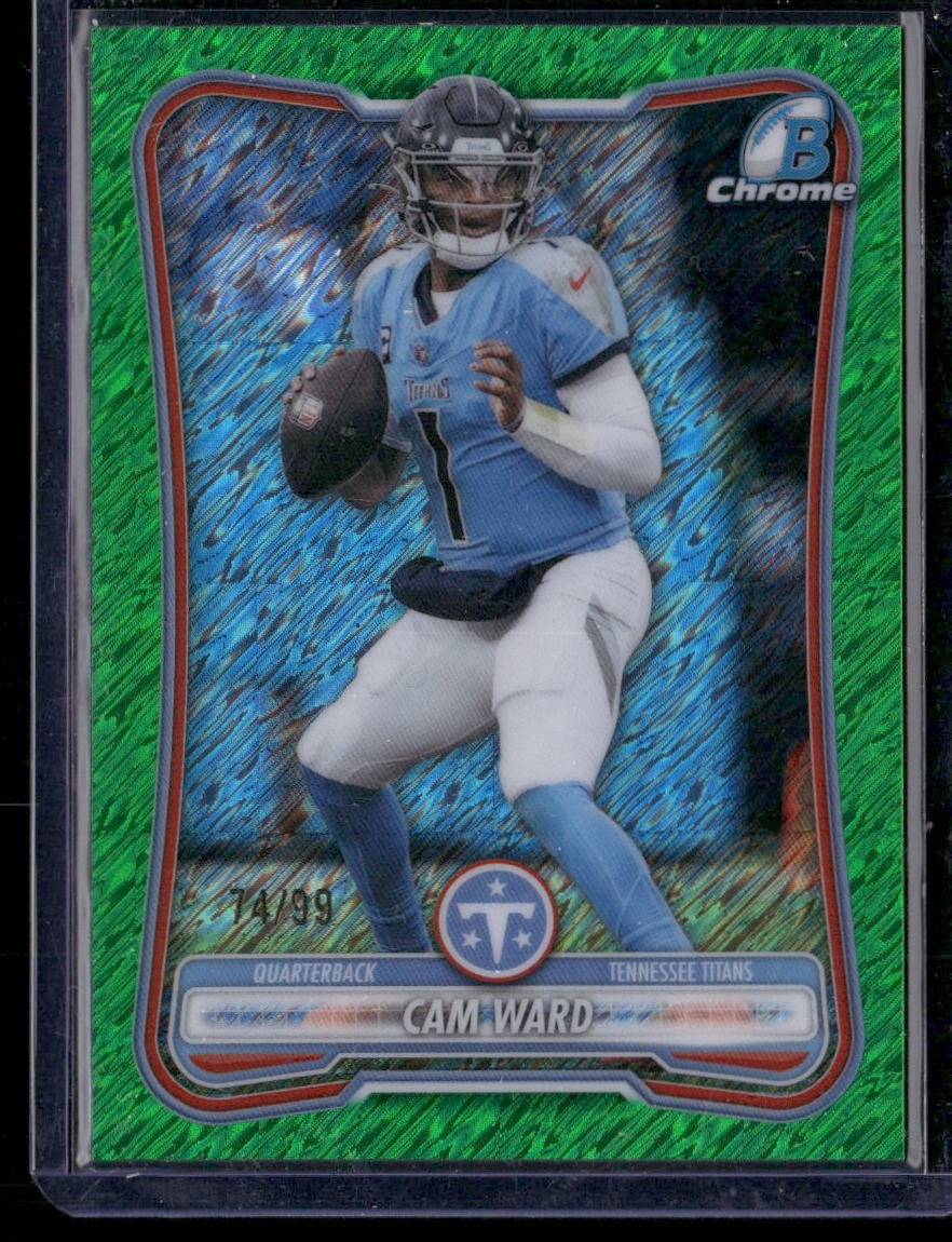 2026 Bowman #BCV-95 Cam Ward Chrome Green Shimmer Refractor #/99