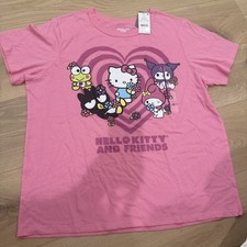 Hello Kitty and Friends T-Shirt Sanrio Pink Tee XL New Cute Cartoon NEW W TAGS