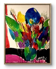 Original Art Flowers 2 14x11 Unique Abstract Expressionism Wall Art Canvas