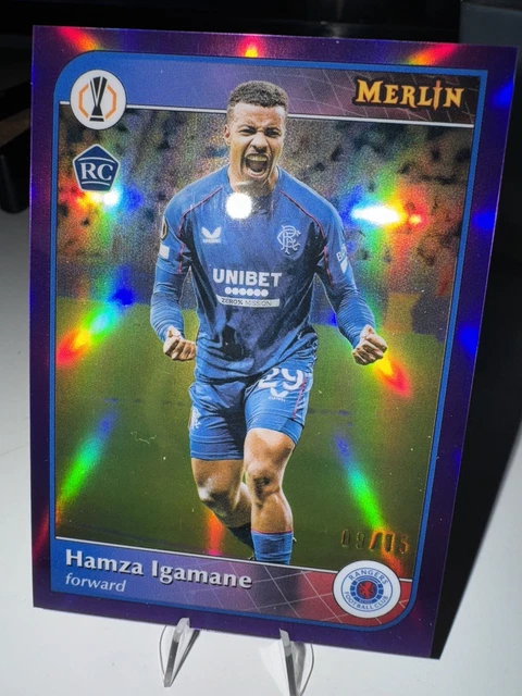 2024-25 Topps Merlin Hamza Igamane Rangers FC Purple /15 RC 🔥