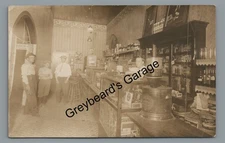RPPC General Store Soda Fountain Interior Vintage Real Photo Postcard