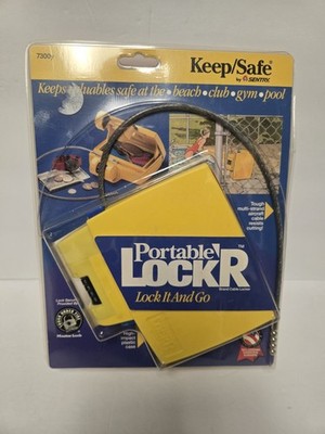 Portable Locker Vintage KeepSafe by Sentry LockR Lock it and Go Yellow 