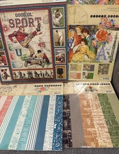 Graphic 45 paper lot (see description for details)