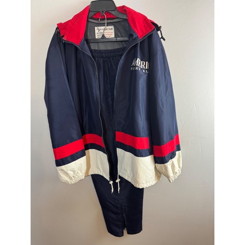 Perry Ellis, Vintage Perry Ellis America Windbreaker Track Suit Navy Red White 90s Mens xl