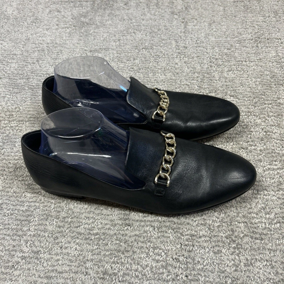 Via Spiga black pebbled leather slip on loafers. Size 10. Via Spiga Women main image 4