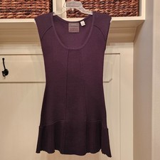 Guinevere Lydia Sleeveless Tunic Sweater Dress Womens M Plum Scoop Neck
