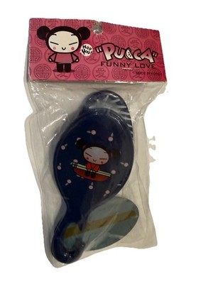 Vintage Pucca Funny Love Kids Brush Mirror New Small Blue Korean- Needs Glue  