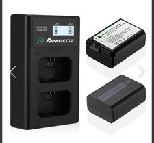Powerextra 2 Pack Replacement NP-FW50 Battery  Smart LCD Display Dual Channel