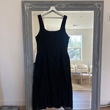 ASOS DESIGN Curve Black Cotton Lace Trim Midi Dress Peasant Cottagecore 18