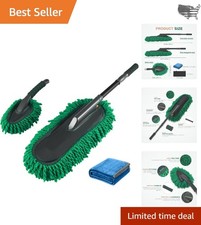 Durable Microfiber Car Duster with Extendable Handle - Washable Efficient
