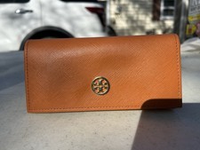 Tory Burch Orange Saffiano Glasses Case