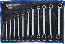 12-Pc Double Ring Spanner Set, 6–32 mm, Deep Offset, Chrome Vanadium